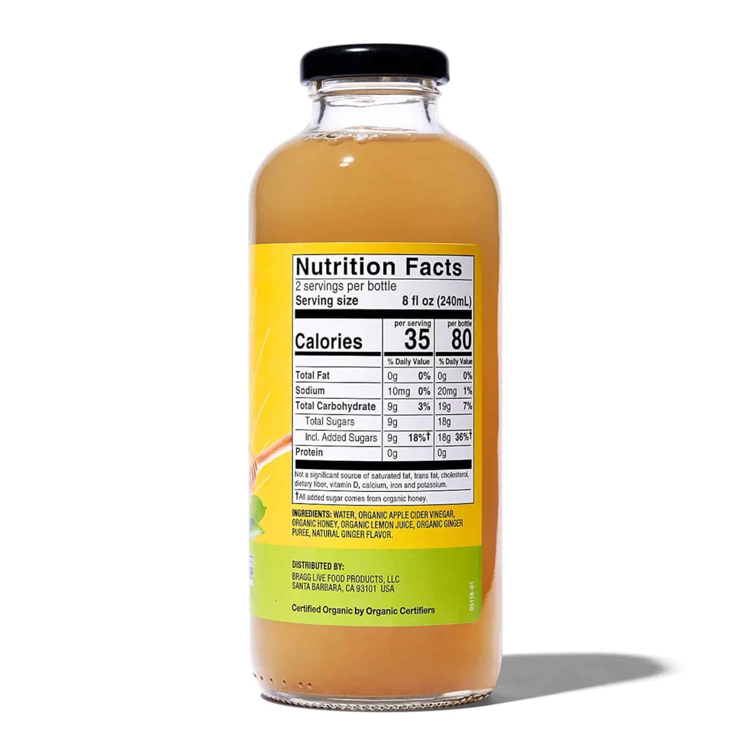Bragg Organic Apple Cider Vinegar Refreshers, Ginger Lemon Honey, 16 fl oz - Bild 2