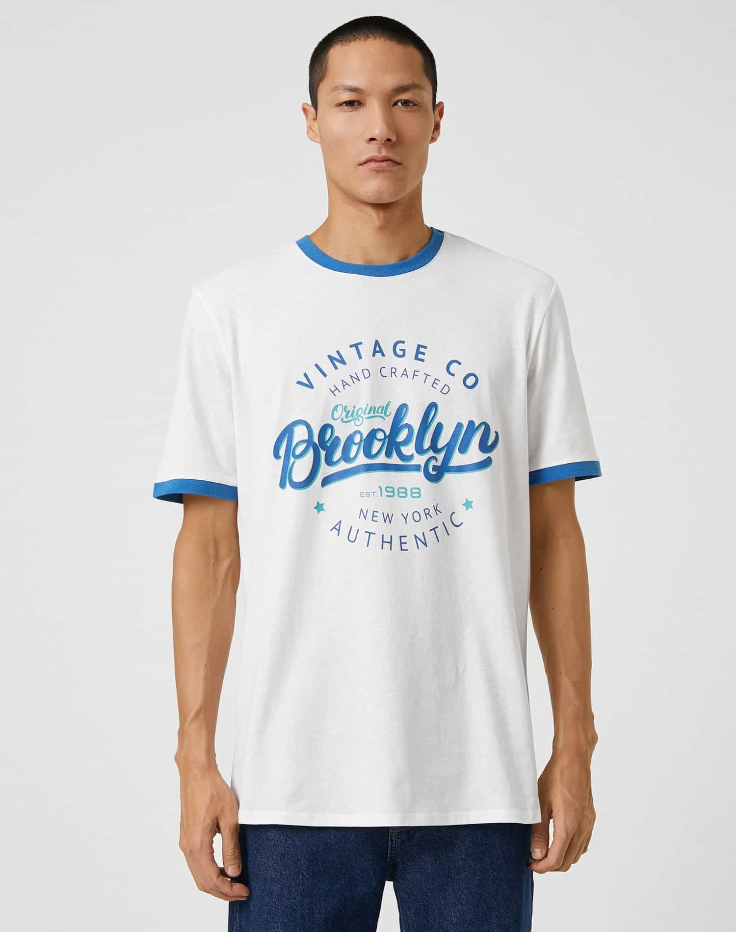 College T-Shirt Printed Crew Neck Short Sleeve - Bild 3